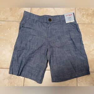 NWT Cat & Jack Boys Blue Flat Front Stretch At Knee Shorts Adjustable size 10
